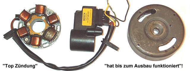 Demontierte Zündanlage